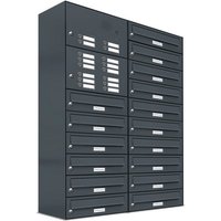AL BRIEFKASTENSYSTEME Briefkasten, Parteien: 16, Aufputzmontage, BxHxT: 76,6 x 115 x 27,5 cm - grau AL BRIEFKASTENSYSTEME Briefkasten, Parteien: 16, Aufputzmontage, BxHxT: 76,6 x 115 x 27,5 cm - grau von AL BRIEFKASTENSYSTEME