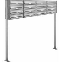 AL BRIEFKASTENSYSTEME Briefkasten, Parteien: 16, Freistehend, BxHxT: 161,2 x 150 x 27,5 cm - silberfarben von AL BRIEFKASTENSYSTEME