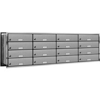 AL BRIEFKASTENSYSTEME Briefkasten, Parteien: 16, Mauerdurchwurf, BxHxT: 153,497 x 46,0 x 48,0 cm - silberfarben von AL BRIEFKASTENSYSTEME