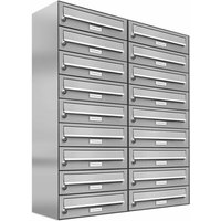 AL BRIEFKASTENSYSTEME Briefkasten, Parteien: 18, Aufputzmontage, BxHxT: 153,354 x 103,5 x 27,5 cm - silberfarben von AL BRIEFKASTENSYSTEME