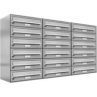 AL BRIEFKASTENSYSTEME Briefkasten, Parteien: 18, Aufputzmontage, BxHxT: 153,419 x 69,0 x 27,5 cm - silberfarben von AL BRIEFKASTENSYSTEME