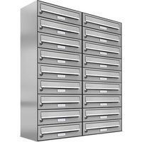AL BRIEFKASTENSYSTEME Briefkasten, Parteien: 18, Aufputzmontage, BxHxT: 76,6 x 103,5 x 27,5 cm - silberfarben von AL BRIEFKASTENSYSTEME