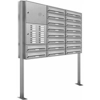 AL BRIEFKASTENSYSTEME Briefkasten, Parteien: 18, Freistehend, BxHxT: 122,9 x 170 x 27,5 cm - silberfarben AL BRIEFKASTENSYSTEME Briefkasten, Parteien: 18, Freistehend, BxHxT: 122,9 x 170 x 27,5 cm - silberfarben von AL BRIEFKASTENSYSTEME