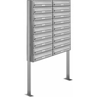 AL BRIEFKASTENSYSTEME Briefkasten, Parteien: 18, Freistehend, BxHxT: 153,462 x 170,0 x 27,5 cm - silberfarben von AL BRIEFKASTENSYSTEME