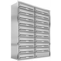 AL BRIEFKASTENSYSTEME Briefkasten, Parteien: 19, Unterputzmontage, BxHxT: 80,6 x 119 x 27,5 cm - silberfarben von AL BRIEFKASTENSYSTEME