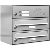 AL BRIEFKASTENSYSTEME Briefkasten, Parteien: 2, Aufputzmontage, BxHxT: 153,583 x 34,5 x 27,5 cm - silberfarben von AL BRIEFKASTENSYSTEME