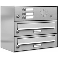 AL BRIEFKASTENSYSTEME Briefkasten, Parteien: 2, Aufputzmontage, BxHxT: 38,5 x 34,5 x 27,5 cm - silberfarben von AL BRIEFKASTENSYSTEME