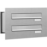 AL BRIEFKASTENSYSTEME Briefkasten, Parteien: 2, Mauerdurchwurf, BxHxT: 38,5 x 23 x 48,0 cm - silberfarben von AL BRIEFKASTENSYSTEME