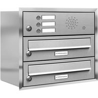 AL BRIEFKASTENSYSTEME Briefkasten, Parteien: 2, Unterputzmontage, BxHxT: 42,5 x 38,5 x 27,5 cm - silberfarben von AL BRIEFKASTENSYSTEME