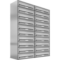 AL BRIEFKASTENSYSTEME Briefkasten, Parteien: 20, Aufputzmontage, BxHxT: 153,43 x 115,0 x 27,5 cm - silberfarben AL BRIEFKASTENSYSTEME Briefkasten, Parteien: 20, Aufputzmontage, BxHxT: 153,43 x 115,0 x 27,5 cm - silberfarben von AL BRIEFKASTENSYSTEME