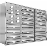 AL BRIEFKASTENSYSTEME Briefkasten, Parteien: 20, BxHxT: 118,9 x 96 x 27,5 cm - silberfarben AL BRIEFKASTENSYSTEME Briefkasten, Parteien: 20, BxHxT: 118,9 x 96 x 27,5 cm - silberfarben von AL BRIEFKASTENSYSTEME