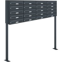 AL BRIEFKASTENSYSTEME Briefkasten, Parteien: 20, Freistehend, BxHxT: 153,13 x 150,0 x 27,5 cm - grau von AL BRIEFKASTENSYSTEME