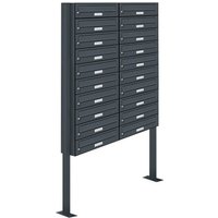 AL BRIEFKASTENSYSTEME Briefkasten, Parteien: 20, Freistehend, BxHxT: 153,373 x 150,0 x 27,5 cm - grau von AL BRIEFKASTENSYSTEME