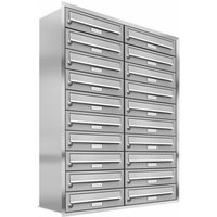 AL BRIEFKASTENSYSTEME Briefkasten, Parteien: 20, Unterputzmontage, BxHxT: 80,6 x 119 x 27,5 cm - silberfarben von AL BRIEFKASTENSYSTEME