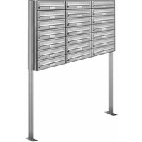 AL BRIEFKASTENSYSTEME Briefkasten, Parteien: 21, Freistehend, BxHxT: 122,9 x 170 x 27,5 cm - silberfarben von AL BRIEFKASTENSYSTEME