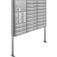 AL BRIEFKASTENSYSTEME Briefkasten, Parteien: 21, Freistehend, BxHxT: 122,9 x 170 x 27,5 cm - silberfarben AL BRIEFKASTENSYSTEME Briefkasten, Parteien: 21, Freistehend, BxHxT: 122,9 x 170 x 27,5 cm - silberfarben von AL BRIEFKASTENSYSTEME