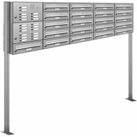 AL BRIEFKASTENSYSTEME Briefkasten, Parteien: 21, Freistehend, BxHxT: 199,5 x 150 x 27,5 cm - silberfarben AL BRIEFKASTENSYSTEME Briefkasten, Parteien: 21, Freistehend, BxHxT: 199,5 x 150 x 27,5 cm - silberfarben von AL BRIEFKASTENSYSTEME