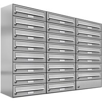AL BRIEFKASTENSYSTEME Briefkasten, Parteien: 23, Aufputzmontage, BxHxT: 115,9 x 92 x 27,5 cm - silberfarben von AL BRIEFKASTENSYSTEME