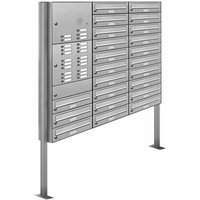 AL BRIEFKASTENSYSTEME Briefkasten, Parteien: 23, Freistehend, BxHxT: 153,415 x 170,0 x 27,5 cm - silberfarben von AL BRIEFKASTENSYSTEME