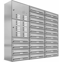 AL BRIEFKASTENSYSTEME Briefkasten, Parteien: 24, BxHxT: 115,9 x 115 x 27,5 cm - silberfarben AL BRIEFKASTENSYSTEME Briefkasten, Parteien: 24, BxHxT: 115,9 x 115 x 27,5 cm - silberfarben von AL BRIEFKASTENSYSTEME