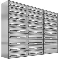 AL BRIEFKASTENSYSTEME Briefkasten, Parteien: 25, Aufputzmontage, BxHxT: 153,58 x 103,5 x 27,5 cm - silberfarben von AL BRIEFKASTENSYSTEME