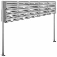AL BRIEFKASTENSYSTEME Briefkasten, Parteien: 25, Freistehend, BxHxT: 153,441 x 150,0 x 27,5 cm - silberfarben AL BRIEFKASTENSYSTEME Briefkasten, Parteien: 25, Freistehend, BxHxT: 153,441 x 150,0 x 27,5 cm - silberfarben von AL BRIEFKASTENSYSTEME