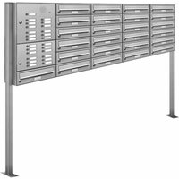 AL BRIEFKASTENSYSTEME Briefkasten, Parteien: 25, Freistehend, BxHxT: 199,5 x 150 x 27,5 cm - silberfarben AL BRIEFKASTENSYSTEME Briefkasten, Parteien: 25, Freistehend, BxHxT: 199,5 x 150 x 27,5 cm - silberfarben von AL BRIEFKASTENSYSTEME