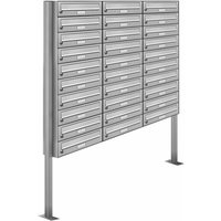 AL BRIEFKASTENSYSTEME Briefkasten, Parteien: 30, Freistehend, BxHxT: 122,9 x 170 x 27,5 cm - silberfarben AL BRIEFKASTENSYSTEME Briefkasten, Parteien: 30, Freistehend, BxHxT: 122,9 x 170 x 27,5 cm - silberfarben von AL BRIEFKASTENSYSTEME