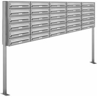 AL BRIEFKASTENSYSTEME Briefkasten, Parteien: 30, Freistehend, BxHxT: 199,5 x 150 x 27,5 cm - silberfarben AL BRIEFKASTENSYSTEME Briefkasten, Parteien: 30, Freistehend, BxHxT: 199,5 x 150 x 27,5 cm - silberfarben von AL BRIEFKASTENSYSTEME