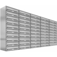 AL BRIEFKASTENSYSTEME Briefkasten, Parteien: 49, Aufputzmontage, BxHxT: 153,589 x 115,0 x 27,5 cm - silberfarben von AL BRIEFKASTENSYSTEME