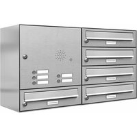 AL BRIEFKASTENSYSTEME Briefkasten, Parteien: 5, Aufputzmontage, BxHxT: 153,384 x 46,0 x 27,5 cm - silberfarben von AL BRIEFKASTENSYSTEME