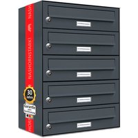 AL BRIEFKASTENSYSTEME Briefkasten, Parteien: 5, Aufputzmontage, BxHxT: 38,5 x 57,5 x 27,5 cm - grau AL BRIEFKASTENSYSTEME Briefkasten, Parteien: 5, Aufputzmontage, BxHxT: 38,5 x 57,5 x 27,5 cm - grau von AL BRIEFKASTENSYSTEME