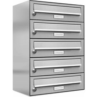 AL BRIEFKASTENSYSTEME Briefkasten, Parteien: 5, Aufputzmontage, BxHxT: 38,5 x 57,5 x 27,5 cm - silberfarben AL BRIEFKASTENSYSTEME Briefkasten, Parteien: 5, Aufputzmontage, BxHxT: 38,5 x 57,5 x 27,5 cm - silberfarben von AL BRIEFKASTENSYSTEME