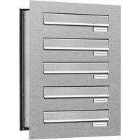AL BRIEFKASTENSYSTEME Briefkasten, Parteien: 5, Mauerdurchwurf, BxHxT: 153,383 x 57,5 x 48,0 cm - silberfarben von AL BRIEFKASTENSYSTEME