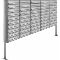 AL BRIEFKASTENSYSTEME Briefkasten, Parteien: 50, Freistehend, BxHxT: 199,5 x 170 x 27,5 cm - silberfarben von AL BRIEFKASTENSYSTEME
