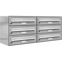 AL BRIEFKASTENSYSTEME Briefkasten, Parteien: 6, Aufputzmontage, BxHxT: 153,341 x 34,5 x 27,5 cm - silberfarben von AL BRIEFKASTENSYSTEME