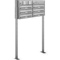 AL BRIEFKASTENSYSTEME Briefkasten, Parteien: 6, Freistehend, BxHxT: 84,6 x 150 x 27,5 cm - silberfarben AL BRIEFKASTENSYSTEME Briefkasten, Parteien: 6, Freistehend, BxHxT: 84,6 x 150 x 27,5 cm - silberfarben von AL BRIEFKASTENSYSTEME