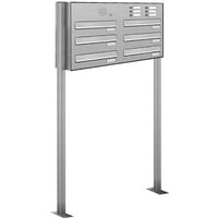 AL BRIEFKASTENSYSTEME Briefkasten, Parteien: 6, Zaundurchwurf, BxHxT: 153,263 x 150,0 x 27,5 cm - silberfarben von AL BRIEFKASTENSYSTEME