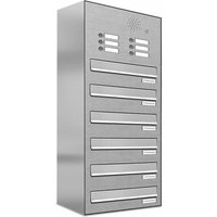 AL BRIEFKASTENSYSTEME Briefkasten, Parteien: 6, Zaundurchwurf, BxHxT: 38,5 x 92,0 x 27,5 cm - silberfarben AL BRIEFKASTENSYSTEME Briefkasten, Parteien: 6, Zaundurchwurf, BxHxT: 38,5 x 92,0 x 27,5 cm - silberfarben von AL BRIEFKASTENSYSTEME