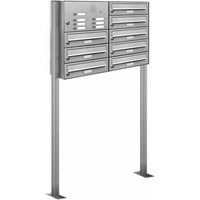 AL BRIEFKASTENSYSTEME Briefkasten, Parteien: 7, Freistehend, BxHxT: 153,292 x 150,0 x 27,5 cm - silberfarben von AL BRIEFKASTENSYSTEME