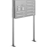 AL BRIEFKASTENSYSTEME Briefkasten, Parteien: 7, Zaundurchwurf, BxHxT: 84,8 x 150 x 27,5 cm - silberfarben von AL BRIEFKASTENSYSTEME