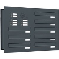 AL BRIEFKASTENSYSTEME Briefkasten, Parteien: 8, Mauerdurchwurf, BxHxT: 76,8 x 57,5 x 48,0 cm - grau von AL BRIEFKASTENSYSTEME