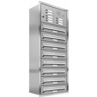 AL BRIEFKASTENSYSTEME Briefkasten, Parteien: 8, Unterputzmontage, BxHxT: 153,353 x 119,0 x 27,5 cm - silberfarben von AL BRIEFKASTENSYSTEME