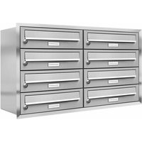 AL BRIEFKASTENSYSTEME Briefkasten, Parteien: 8, Unterputzmontage, BxHxT: 80,6 x 50 x 27,5 cm - silberfarben AL BRIEFKASTENSYSTEME Briefkasten, Parteien: 8, Unterputzmontage, BxHxT: 80,6 x 50 x 27,5 cm - silberfarben von AL BRIEFKASTENSYSTEME