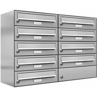AL BRIEFKASTENSYSTEME Briefkasten, Parteien: 9, Aufputzmontage, BxHxT: 153,473 x 57,5 x 27,5 cm - silberfarben AL BRIEFKASTENSYSTEME Briefkasten, Parteien: 9, Aufputzmontage, BxHxT: 153,473 x 57,5 x 27,5 cm - silberfarben von AL BRIEFKASTENSYSTEME
