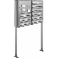 AL BRIEFKASTENSYSTEME Briefkasten, Parteien: 9, Freistehend, BxHxT: 84,6 x 150 x 27,5 cm - silberfarben AL BRIEFKASTENSYSTEME Briefkasten, Parteien: 9, Freistehend, BxHxT: 84,6 x 150 x 27,5 cm - silberfarben von AL BRIEFKASTENSYSTEME