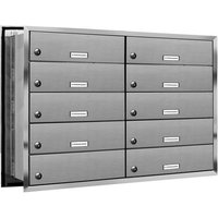AL BRIEFKASTENSYSTEME Briefkasten, Parteien: 9, Mauerdurchwurf, BxHxT: 76,8 x 57,5 x 48,0 cm - silberfarben von AL BRIEFKASTENSYSTEME