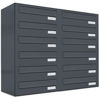 Al Briefkastensysteme - 12er Briefkasten-Anlage Tür- Zaundurchwurf ral 7016 Anthrazit Al Briefkastensysteme - 12er Briefkasten-Anlage Tür- Zaundurchwurf ral 7016 Anthrazit von AL BRIEFKASTENSYSTEME