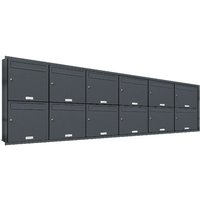 Al Briefkastensysteme - 12er Briefkasten Anlage Unterputz Montage ral 7016 Anthrazit von AL BRIEFKASTENSYSTEME