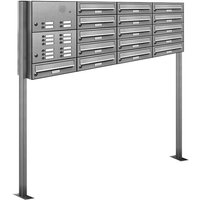 Al Briefkastensysteme - 16er V2A Edelstahl Briefkasten Standanlage Freistehend mit Klingel Al Briefkastensysteme - 16er V2A Edelstahl Briefkasten Standanlage Freistehend mit Klingel von AL BRIEFKASTENSYSTEME